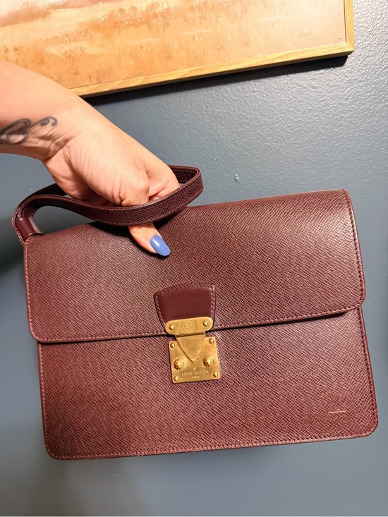 Louis Vuitton Handbags - Louis Vuitton Burgundy Taiga Pochette Kourad Clutch Bag